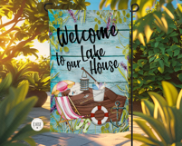 Welcome To Our Lake House Garden Flag, Sublimation Design Product Image 2