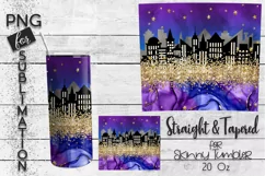 City skyline skinny tumbler 20 oz sublimation design Product Image 3