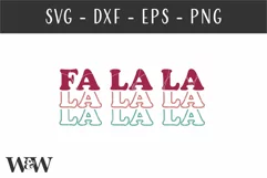 Fa La La SVG | Retro Christmas Shirt SVG Product Image 2
