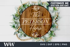Round Family Name SVG | Floral Last Name SVG Product Image 1