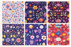 Folk Floral Seamless Digital Paper,18 PNG Product Image 3