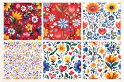 Folk Floral Seamless Digital Paper,18 PNG Product Image 4