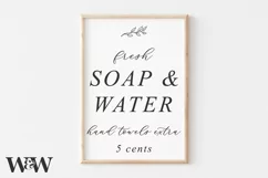 Fresh Soap And Water SVG | Bathroom Sign SVG Product Image 1
