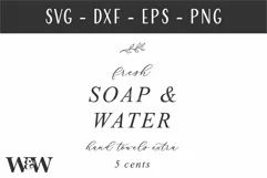 Fresh Soap And Water SVG | Bathroom Sign SVG Product Image 2