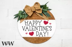 Happy Valentine's Day SVG | Valentine Round SVG Product Image 1