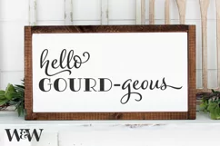 Hello Gourdgeous SVG |Fall Sign SVG Product Image 1