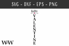 Hello Valentine SVG | Valentine Porch Sign SVG Product Image 2