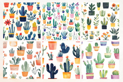 Houseplants Vol. 1 Seamless Digital Paper, 18 PNG Product Image 2