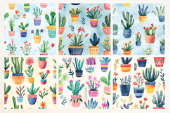 Houseplants Vol. 2 Seamless Digital Paper, 18 PNG Product Image 2