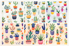 Houseplants Vol. 2 Seamless Digital Paper, 18 PNG Product Image 4