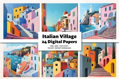 Italian Village Digital Paper Pack, 24 PNG and JPEG images Product Image 1