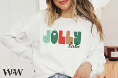 Jolly Babe SVG |Retro Christmas Shirt SVG Product Image 1
