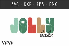 Jolly Babe SVG |Retro Christmas Shirt SVG Product Image 2