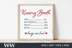 Kissing Booth List SVG | Valentine's Day Sign SVG Product Image 1