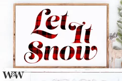 Let It Snow Buffalo Plaid SVG |Christmas SVG Product Image 1