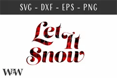 Let It Snow Buffalo Plaid SVG |Christmas SVG Product Image 2