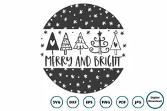 Merry and Bright SVG | Christmas Trees Christmas Sign Cut Fi Product Image 4