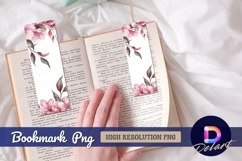 Watercolor floral illustration template Bookmark PNG Product Image 1
