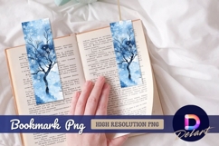 Watercolor winter tree snowflake Bookmark PNG Product Image 1