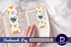 Orange and blue heart doodle Bookmark PNG Product Image 1