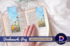 Watercolor wildflower meadow Bookmark PNG Product Image 1