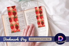 Strawberry bookmark png red checkered Bookmark PNG Product Image 1