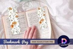 Watercolor orange flowers Bookmark PNG Product Image 1