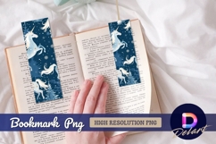 Winter unicorn christmas tree pattern Bookmark PNG Product Image 1