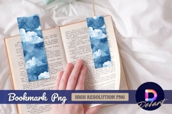 Watercolor night sky with clouds and stars Bookmark PNG Product Image 1