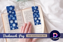 Blue snowflake pattern winter holiday Bookmark PNG Product Image 1