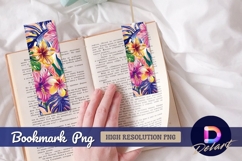 Colorful tropical floral background Bookmark PNG Product Image 1
