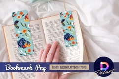 Fish and flowers seamless pattern Bookmark PNG Product Image 1