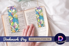 Colorful stained glass petal Bookmark PNG Product Image 1
