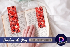 Red floral pattern design Bookmark PNG Product Image 1