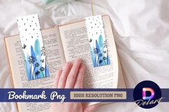 Watercolor flower field butterfly Bookmark PNG Product Image 1