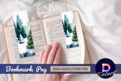 Watercolor winter scene with christmas Bookmark PNG Product Image 1