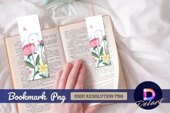 Floral illustration with dragonfly Bookmark PNG Product Image 1