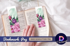 Watercolor roses arrangement Bookmark PNG Product Image 1