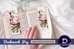 Watercolor floral design with pink blossoms Bookmark PNG Product Image 1