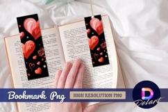 Watercolor hearts and stars Bookmark Png Product Image 1