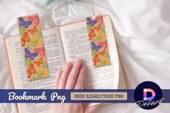 Colorful butterfly and leaves pattern bookmark png Product Image 1