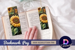 Sunflower and monarch butterfly floral design bookmark png Product Image 1