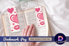 Valentine heart lips romantic pattern bookmark png Product Image 1