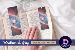 Vivid nebula cloud with golden light Bookmark PNG Product Image 1