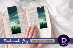 Pixel art forest night sky landscape Bookmark Png Product Image 1