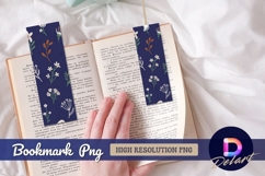 Floral pattern on dark blue Bookmark Png Product Image 1