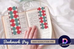 Retro circles background pattern red teal Bookmark PNG Product Image 1