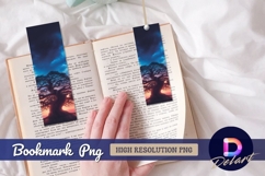 Ancient tree silhouette against starry sky Bookmark png Product Image 1
