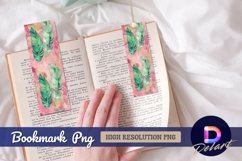 Watercolor feathers on pink textured Bookmark PNG Design Product Image 1