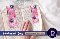 Pink floral painting Bookmark PNG Design Product Image 1